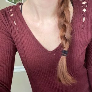 Francesca’s Formal Long Sleeve Dress with Detail